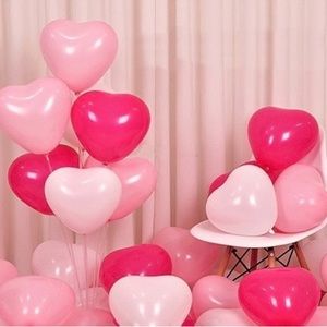 Valentine’s Day balloons. 10 pcs. Heart love sweet gift. Red, white, pink hearts